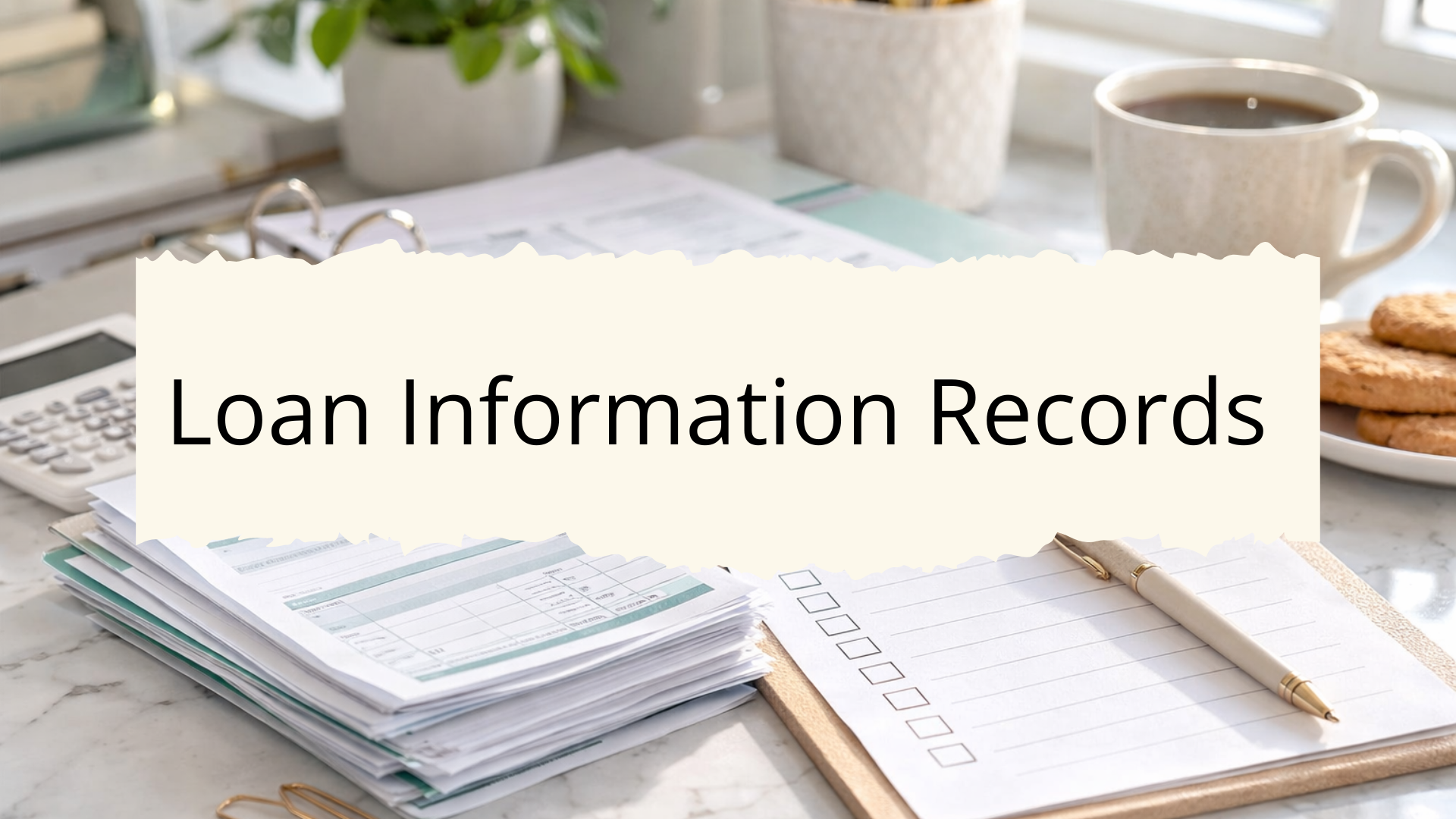 mortgage and loan information sheet