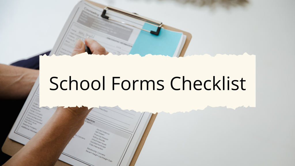 Back To School Forms Checklist