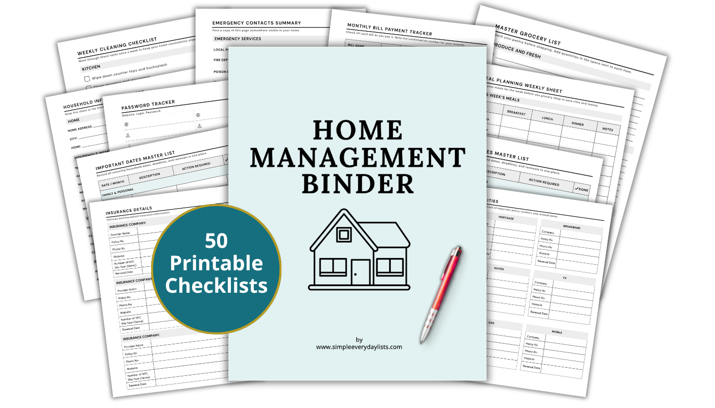 Home Management Binder printable mockup